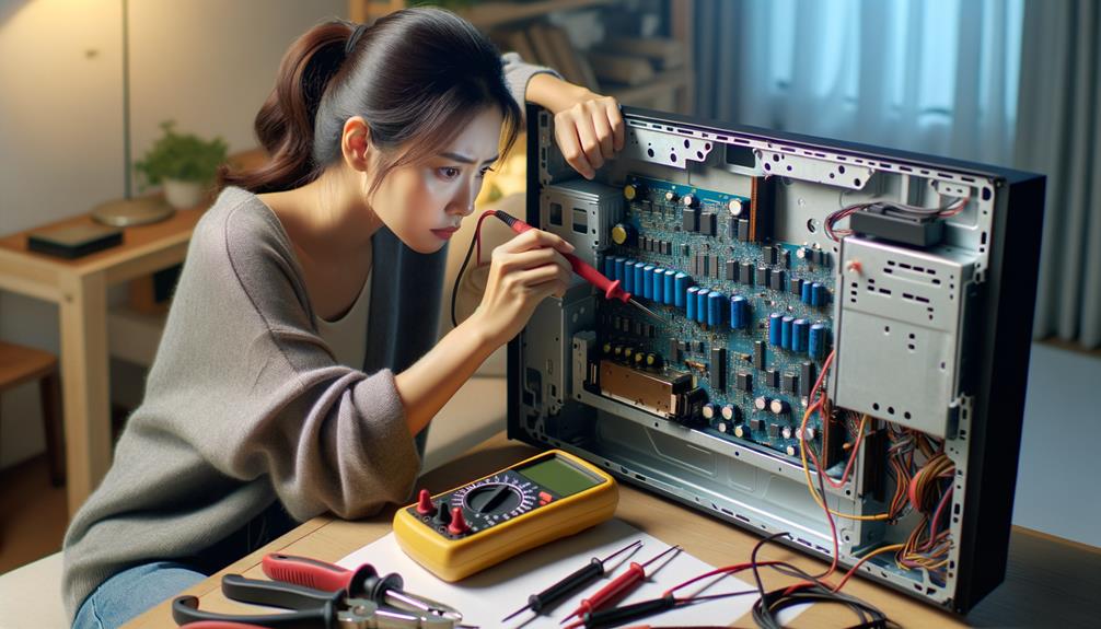 analyzing faulty television parts