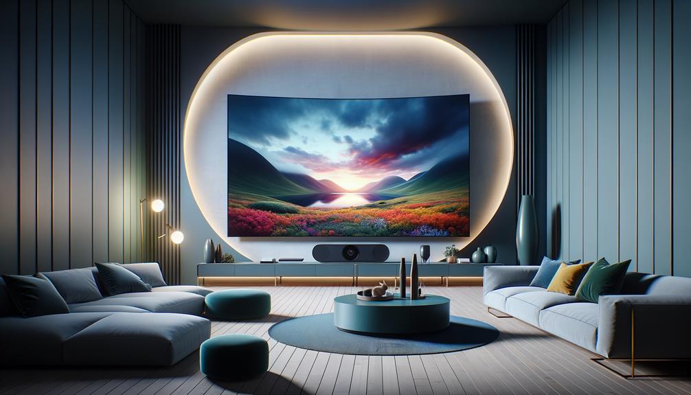 selecting a curved television