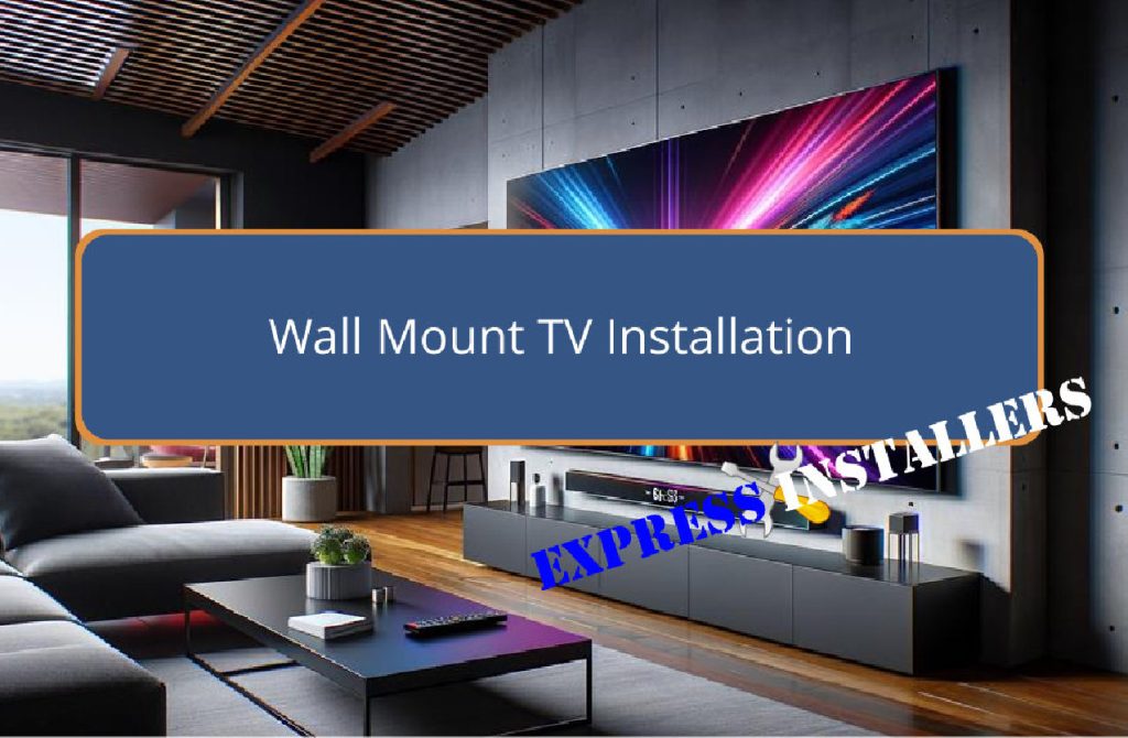 tv mounted on wall