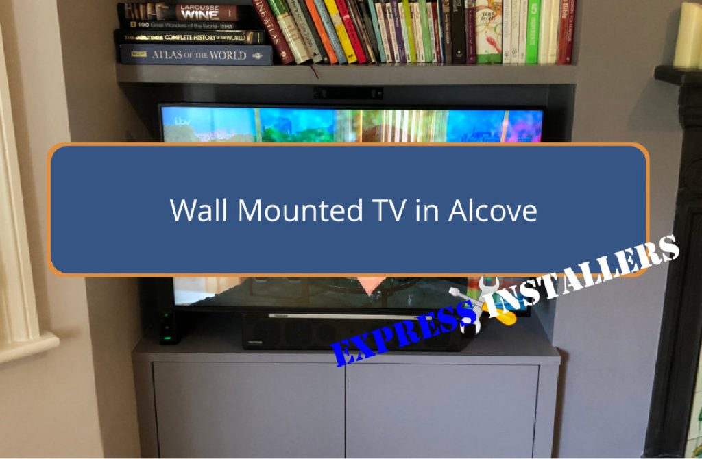 alcove mounted television setup